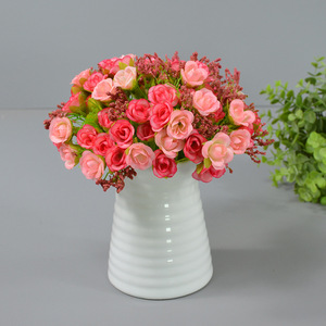 Bouquet de roses artificielles Dongchen Crafts, 21 têtes, fleurs en soie, arrangement décoratif pour la maison, les mariages et l'extérieur - Product Image 1