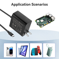 UL FCC CE GS UKCA SAA PSE Sertifikalı 5.1V 5A 9V 3A 12V 2.25A 15V 1.8A 27W USB-C PD Şarj Cihazı Raspberry Pi 5 için