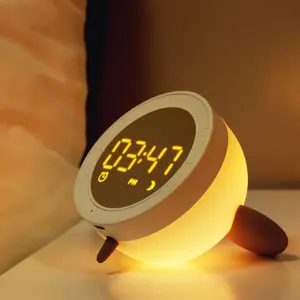 Reloj despertador de mesa con control táctil para niños, con lámpara de noche y temporizador, luz de decoración