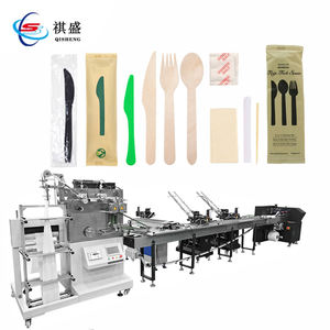 Stainless Steel Plastic Wood Knife Flow <b>Packaging</b> Machinery Auto Feeder Disposable Cutlery Set Salt Paper Packing Machine - Product Image 1