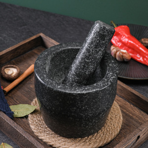 Stone Mortar And Pestle Garlic Grinder Herb Spice Tool Manual Durable Hand Wash Only - Product Image 1
