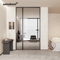 Offre Spéciale porte en verre en acier inoxydable rimadesio aluminium bord étroit verre argenté double porte et fenêtre en verre intérieur