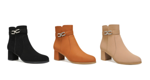 Bottines beiges chics pour femmes avec <span class=keywords><strong>strass</strong></span> chaussures d'hiver élégantes avec hauteur augmentant la boucle ornée de talons de bloc - Product Image 6