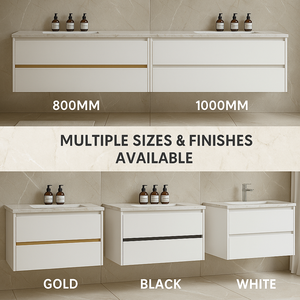 Lavabo da Bagno Sospeso in Ceramica di Lusso Stile Moderno Italiano con Specchio LED e Mobile in Acciaio Inox 304 per Villa - Product Image 5