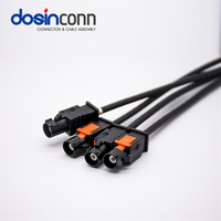 Connecteur de fil électrique automobile haute vitesse Z Code bleu eau vers un code mâle femelle noir MATE-AX Mini FAKRA 4 en 1