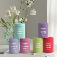 Pot de luxe en PET couleur bouchon coloré pour crème lotion cosmétique et emballage alimentaire sérigraphie bouteille et boîte en papier
