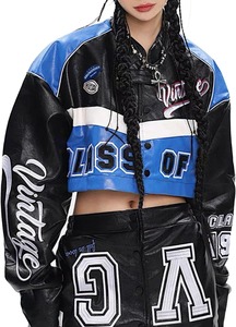 Écussons en chenille brodés sur mesure OEM Veste softshell d'extérieur légère à manches longues Letterman Bomber Varsity Jacket pour le printemps - Product Image 3