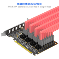 Kartu Ekspansi PCIe X16 ke 24 Port untuk 3.0, Bifurkasi PCIe Diperlukan, 6Gbps untuk Adapter HDD SSD RAID Array PCB, Tersedia