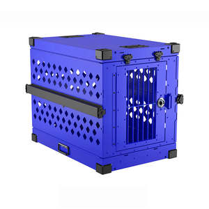 Cages <span class=keywords><strong>de</strong></span> transport pliables portables en alliage d'aluminium avec double <span class=keywords><strong>porte</strong></span> et revêtement poudré pour chiens – Populaires - Product Image 6