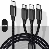 Câble de charge USB rapide 3 en 1 durable de type C, universel, multifonction, pour téléphone portable/Type-C/pour Android