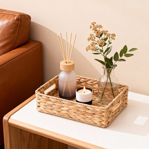 ตะกร้าเก็บของแบบทอโบไบทรงสี่เหลี่ยมผืนผ้า ทำด้วยมือ กล่องจัดระเบียบสำหรับสำนักงาน กล่องเก็บของบนโต๊ะ สำหรับใส่ปากกา ดินสอ เครื่องสำอาง ใช้ในครัว - Product Image 5