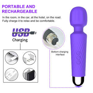 Vibratore AV Resistente all'Acqua in Silicone Sicuro per il Corpo, Stimolatore Clitorideo con 20 Modalità e 8 Velocità, Giocattolo Sessuale per Donne - Product Image 2