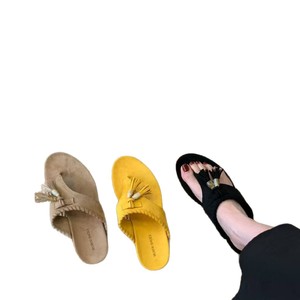 Sandalias Planas para Mujer, Punta Abierta, Suela de EVA Antideslizante, Decoración con Cuentas, Tendencia de Moda, para el Verano - Product Image 5