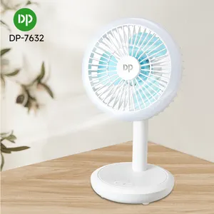 Mini Usb Table Fan Bottom Hook Led Light Rechargeable Fans Desktop Air Cooling Portable Small Fan