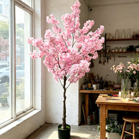 Grand Arbre Artificiel en Tissu Faux Sakura en Pot pour Décoration de Mariage, Maison, Bureau, Restaurant, Hôtel, Magasin, Bar