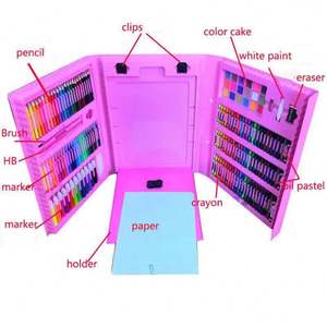 Özel kırtasiye 208 adet çizim oyuncaklar toptan süper Mega sanat seti su renk kalemler kişiselleştirilmiş sanat kalem seti çocuklar için - Product Image 5