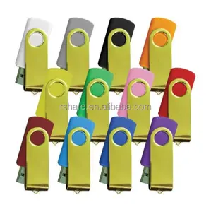 Выдающиеся основные рекламные USB-архивы, блестящие золотые поворотные USB-накопители