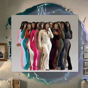 Completo da Donna Pronto per la Spedizione, Aderente, Tinta Unita, Casual, per Jogging, Due Pezzi - Product Image 3