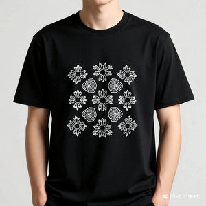 T-Shirt Oversize Personalizzata Nera 100% Cotone, Motivo Solido, Pesante, con Stampa Serigrafica Compressa e Grafica - Product Image 1