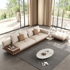 Ensemble de canapés en cuir italien de <span class=keywords><strong>luxe</strong></span> moderne, canapés <span class=keywords><strong>design</strong></span> haut de gamme pour la maison, canapés moelleux, canapé populaire pour salon avec table d'appoint - Product Image 5