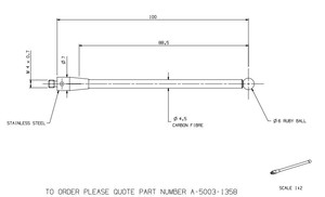 Sonde de mesure CNC Renishaw A-5003-1358, stylet à boule en rubis M4 STY D6R L100 EWL88.5 D4.4CF, d'occasion - Product Image 4