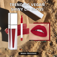 Nouveau Gloss à Lèvres Liquide Végétalien Personnalisé Tendance, Format Voyage, Longue Tenue, Imperméable, Naturel, Brillant, Repulpant, Ingrédients Minéraux, Faible MOQ