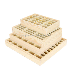 Bijoux <span class=keywords><strong>Vitrine</strong></span> Tiroir De Rangement Plateau De Table En Bois Rangement Diviseur Boîte <span class=keywords><strong>Vitrine</strong></span> Affichage Non Fini En Bois Grille Plateaux - Product Image 6