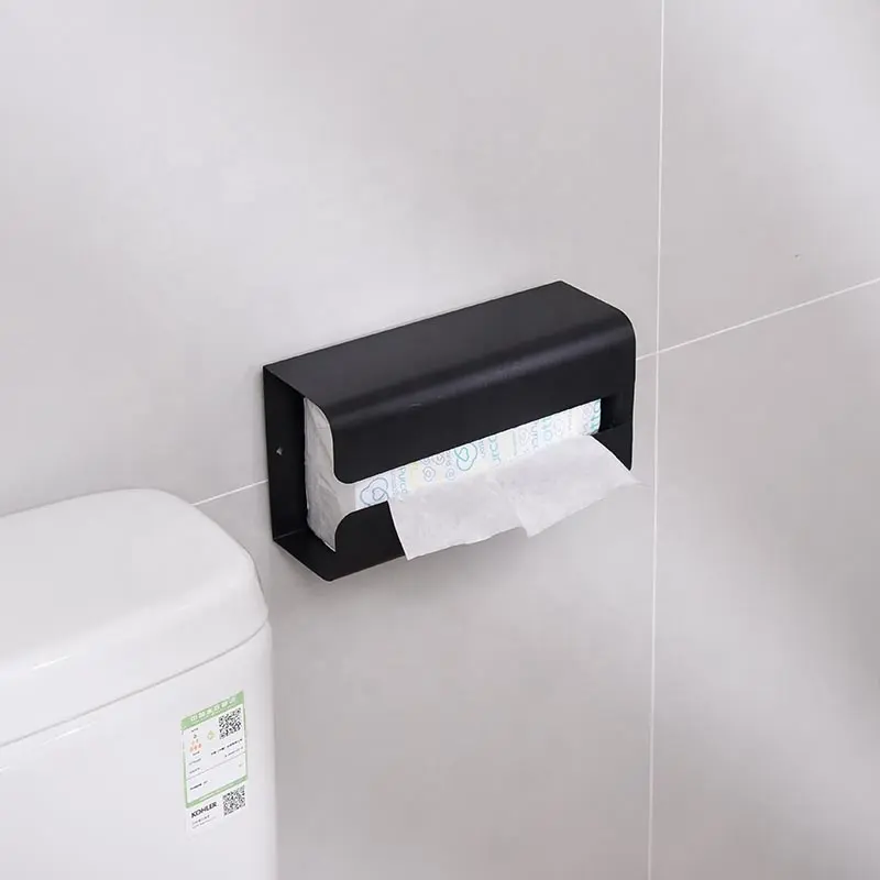 Porte-papier hygiénique en métal ODM/ OEM, sans clous, boîte à mouchoirs murale pour salle de bain