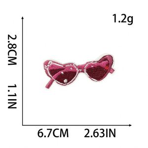 Iron on Embroidery Black pink Color Diamond <b>Balloon</b> love Xoxo butterfly Sunglass Lip Patch for Clothes Hat Bag - Product Image 5