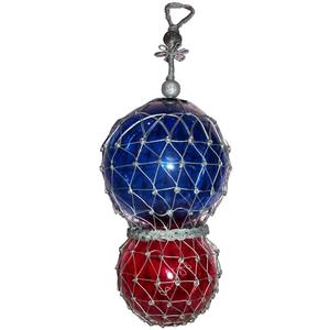 Bolas Flotantes de Cristal de Lujo Azules y Rojas con Técnica de Mosaico para Decoración Navideña, Bodas, Hogar y Playa - Product Image 1