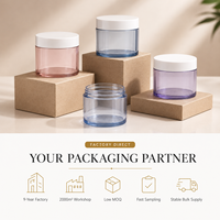 Pot cosmétique en PET à paroi épaisse, écologique, PCR, 50g 100g, couvercle plat givré FDA, conteneur cosmétique, étiquette privée personnalisée, pot en plastique