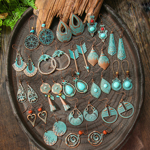 <b>Drop</b> Earrings Alloy Antique <b>Bronze</b> Plated Geometric Bohemia Style Women's Party Fashion Jewelry - Product Image 2