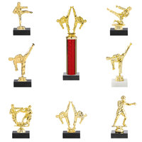 Trofeo de Plástico Personalizado de Fábrica, Copa con Base de Mármol, Grabado Personalizado, Impresión por Transferencia Térmica para Taekwondo y Artes Marciales