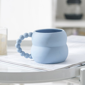 แก้วกาแฟเซรามิคเคลือบสีฟ้าและขาวพอร์ซเลนเครื่องสโตนแวร์พิมพ์โลโก้ได้ตามต้องการ - Product Image 6