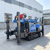 Foreuse hydraulique DTH portable sur chenilles pour puits d'eau, 200 m de profondeur, pénétration rapide des couches rocheuses, positionnement précis