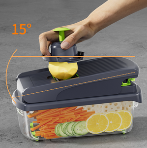 เครื่องหั่นผัก 15 in 1 พร้อมที่ขูดเส้น เครื่องหั่นอาหารพร้อมภาชนะ ที่หั่นผลไม้ อุปกรณ์ครัว - Product Image 4