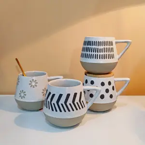400ml Creative Matte Latte Cup Nordic Milk Custom Silk Screen Mug Ceramic Coffee Mugs Customizable