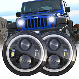 Đèn pha LED DOT E9 7 inch cho ô tô, xe tải, siêu sáng, cos/pha, đèn chạy ban ngày, xi nhan trắng hổ phách, mắt thiên thần, tình trạng mới, 6000k - Product Image 5