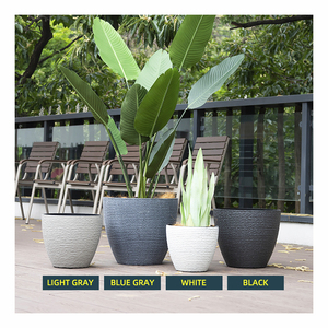 Macetas de estilo de muestra, <span class=keywords><strong>maceta</strong></span> Grande Medio ovalada de 27 <span class=keywords><strong>cm</strong></span>, <span class=keywords><strong>maceta</strong></span> con textura de piedra, <span class=keywords><strong>maceta</strong></span> de plástico de alta calidad de 10,6 pulgadas para exteriores - Product Image 2