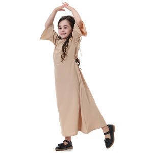 Abaya pour enfants musulmans, broderie, broche, mode enfants fille, robe Abaya Jubah Ramadan moyen-orient, vêtements arabes islamiques, livraison directe - Product Image 5
