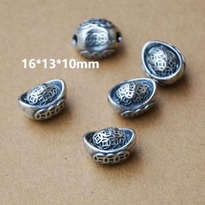 ลูกปัดเงินโบราณรูปหยวนเป่า ขนาด 16x13x10 มม. สำหรับทำสร้อยข้อมือ - Product Image 1