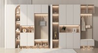 Meuble à chaussures moderne haut de gamme sur mesure avec compartiment dissimulé pour l'entrée et la décoration de toute la maison