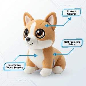 Peluche Éducative Interactive <span class=keywords><strong>Corgi</strong></span> Électrique avec IA, Jouet Parlant pour Enfants de 8 Ans et Plus, Cadeau Unisexe pour les Fêtes - Product Image 3
