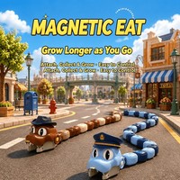 Jouet Serpent Mangeur Télécommandé avec Lumières et Sons pour Enfants, Jeu de Combat Interactif Électrique, Serpent Magnétique Affamé qui Boûche