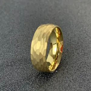 Ouyuan ювелирные изделия оптом 8 мм 18K позолоченное кольцо из карбида вольфрама для мужчин и женщин модные обручальные Обручальные кольца