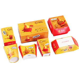 Restaurant Foldable Potate Chip Popcorn Takeout Box Custom Design Print Cardboard Fast Food Packaging Box