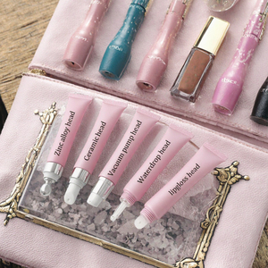 Tube de gloss à lèvres en plastique souple de 20 ml, logo personnalisé, conteneur cosmétique à presser, rose - Product Image 2