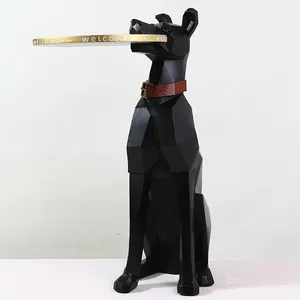 Bandeja estilo nórdico para cachorros, decoração de casa, bandeja de cães em resina, moderna, decoração nórdica
