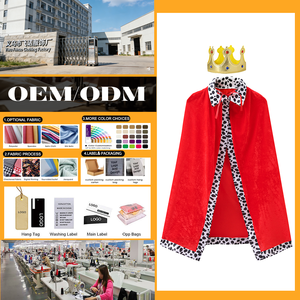 Ensemble de costumes de roi et de reine ODM/OEM avec couronne et cape royale pour les spectacles de scène des enfants et les déguisements d'Halloween - Product Image 1