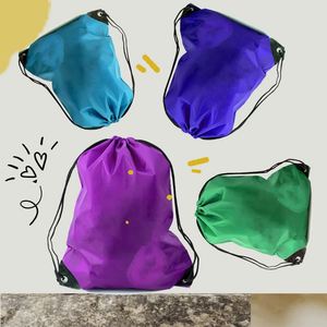 Desent Sac à dos à cordon en vrac personnalisé multicolore imperméable à l'eau Sacs à cordon en polyester imprimés personnalisés et réutilisables bon marché - Product Image 1